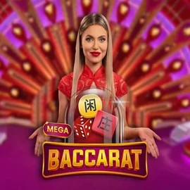 Mega Baccarat by Pragmatic Play, showcased at lysaacasino.com – game logo