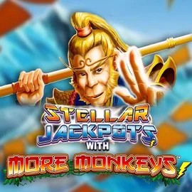 Stellar Jackpots with More Monkeys slot visual from Lightning Box Game available on lysaacasino.com